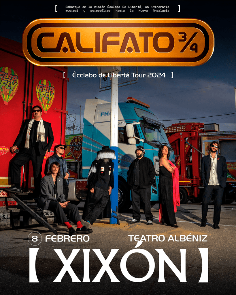 Cartel de Califato 3/4 en el Teatro Albéniz de Gijón