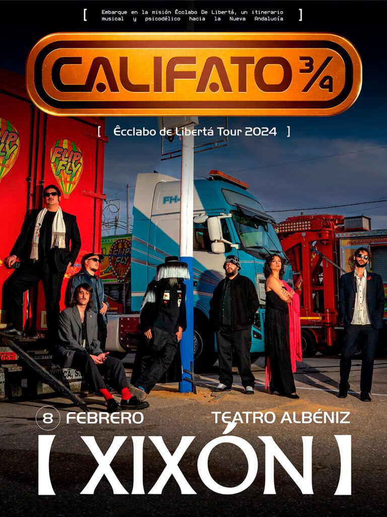 Cartel de Califato 3/4 en el Teatro Albéniz de Gijón