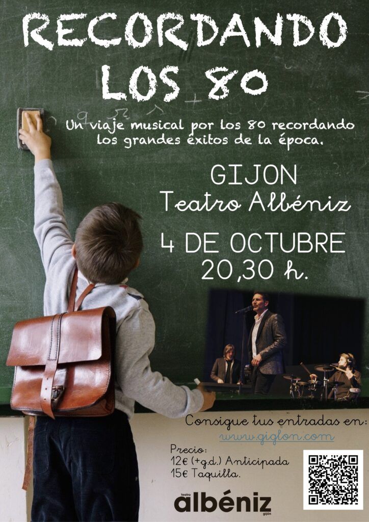 Cartel de Recordando los 80 en el Teatro Albéniz de Gijón