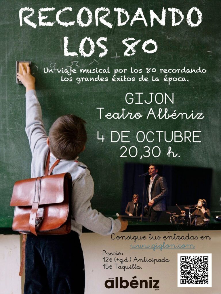 Cartel de Recordando los 80 en el Teatro Albéniz de Gijón
