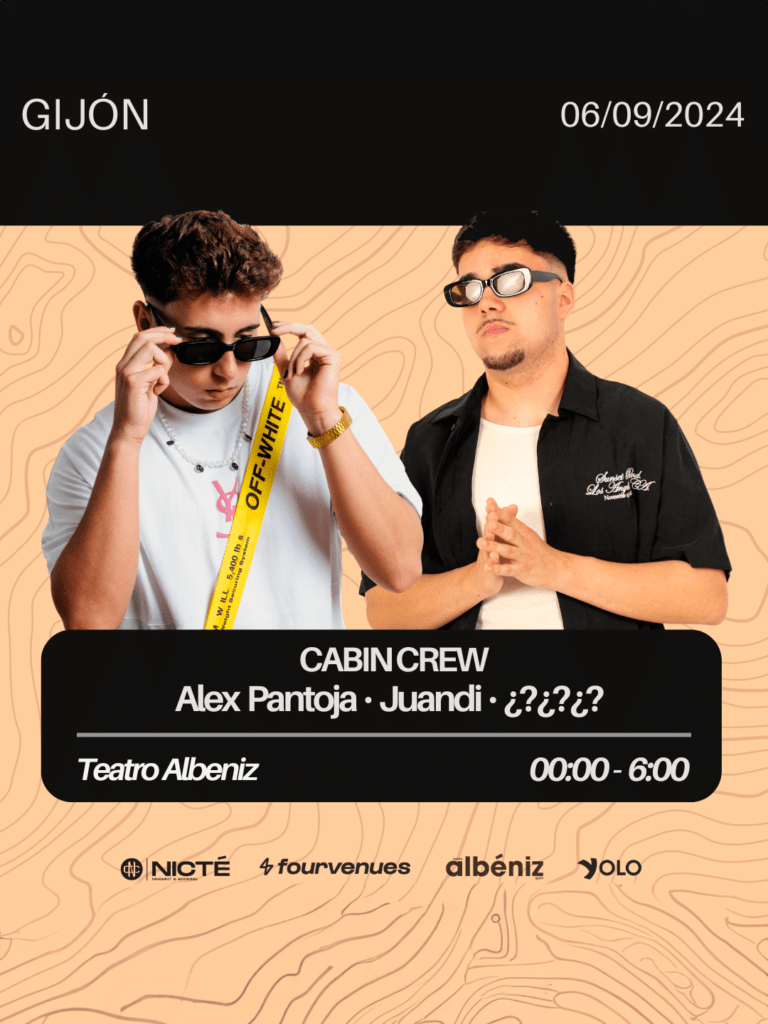 Cartel de Cabin Crew en el Teatro Albéniz de Gijón