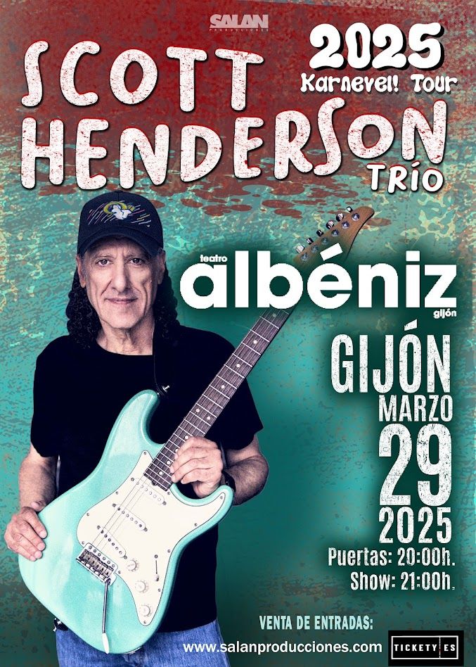 Cartel Scott Henderson para el Teatro Albéniz de Gijón